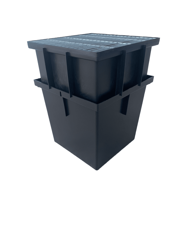 Black Sink Riser with Drain Slot with Risen Sink