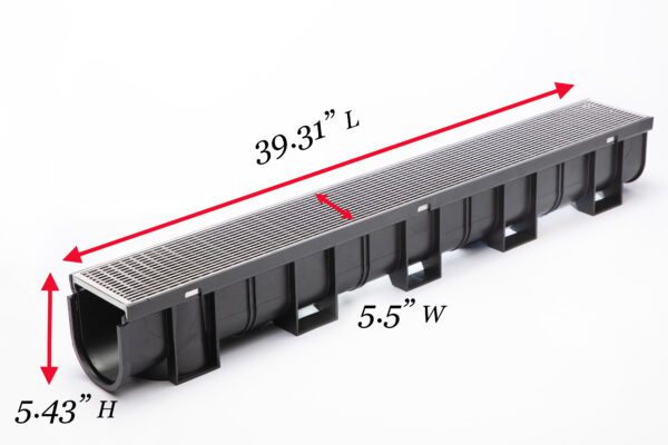 Dimensions of the Trench Drain Kit Image